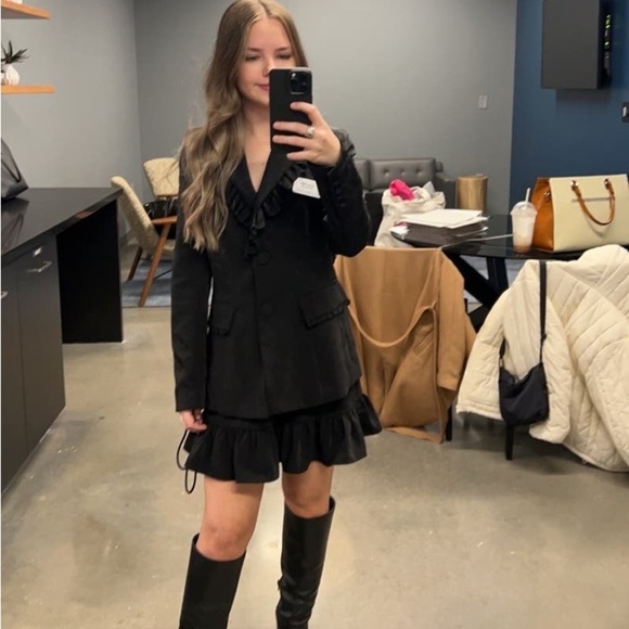 LOVESHACKFANCY Lula Black Blazer 4 - Picture 5 of 10